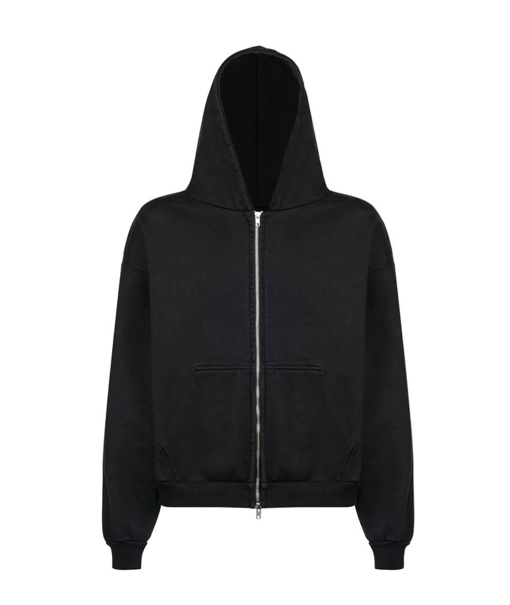 860GSM BLACK SUPER HEAVY REVERSIBLE HOODIE